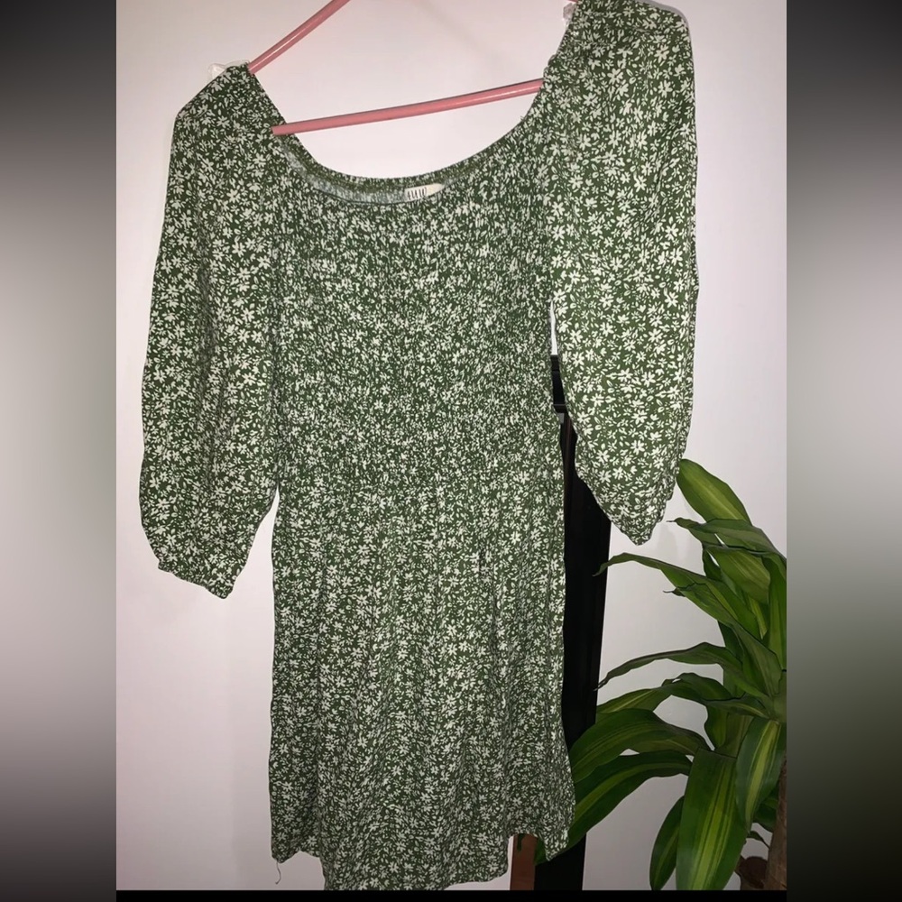 Source Unknown Green Puff Sleeve Sundress